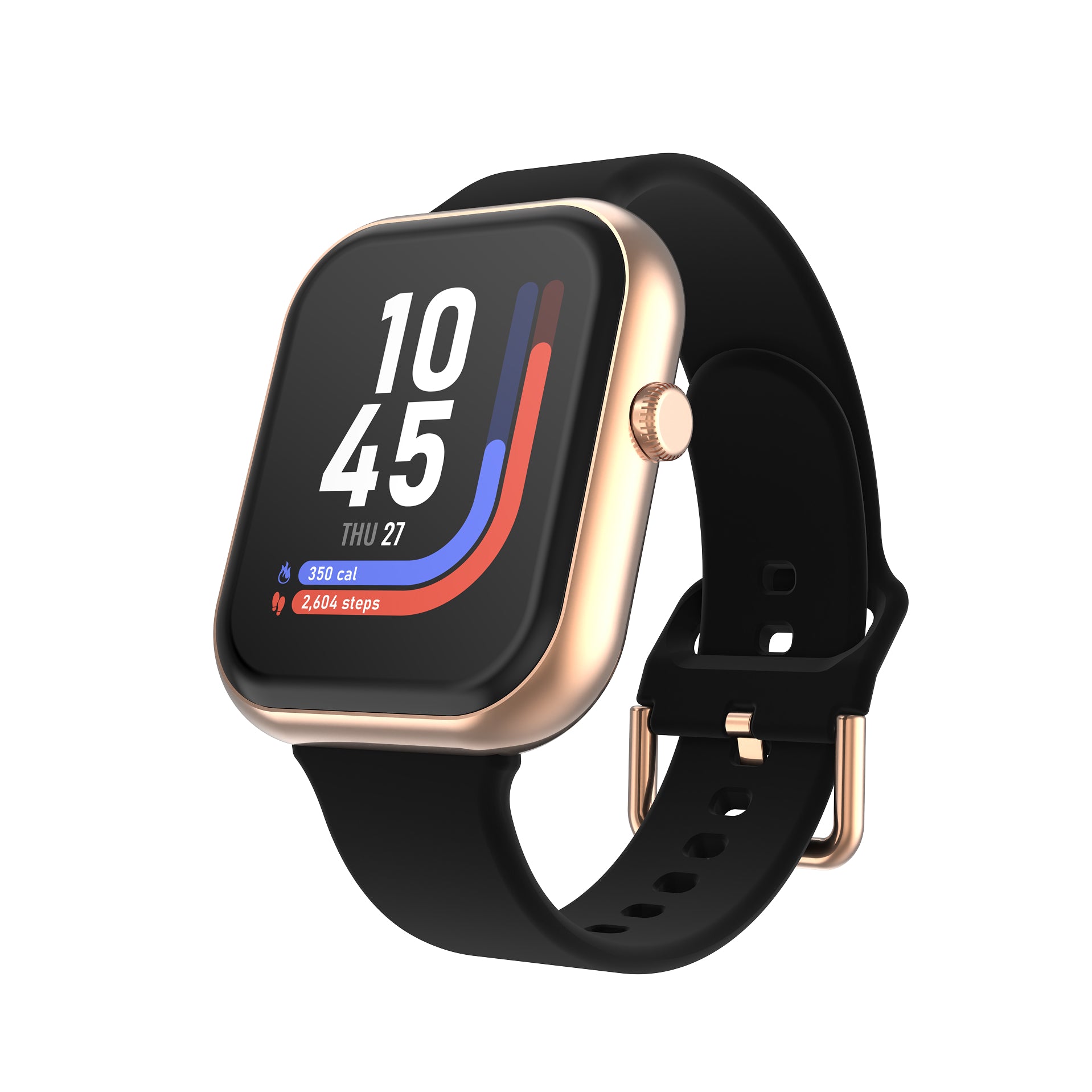 Rose Gold Black Silicone_!