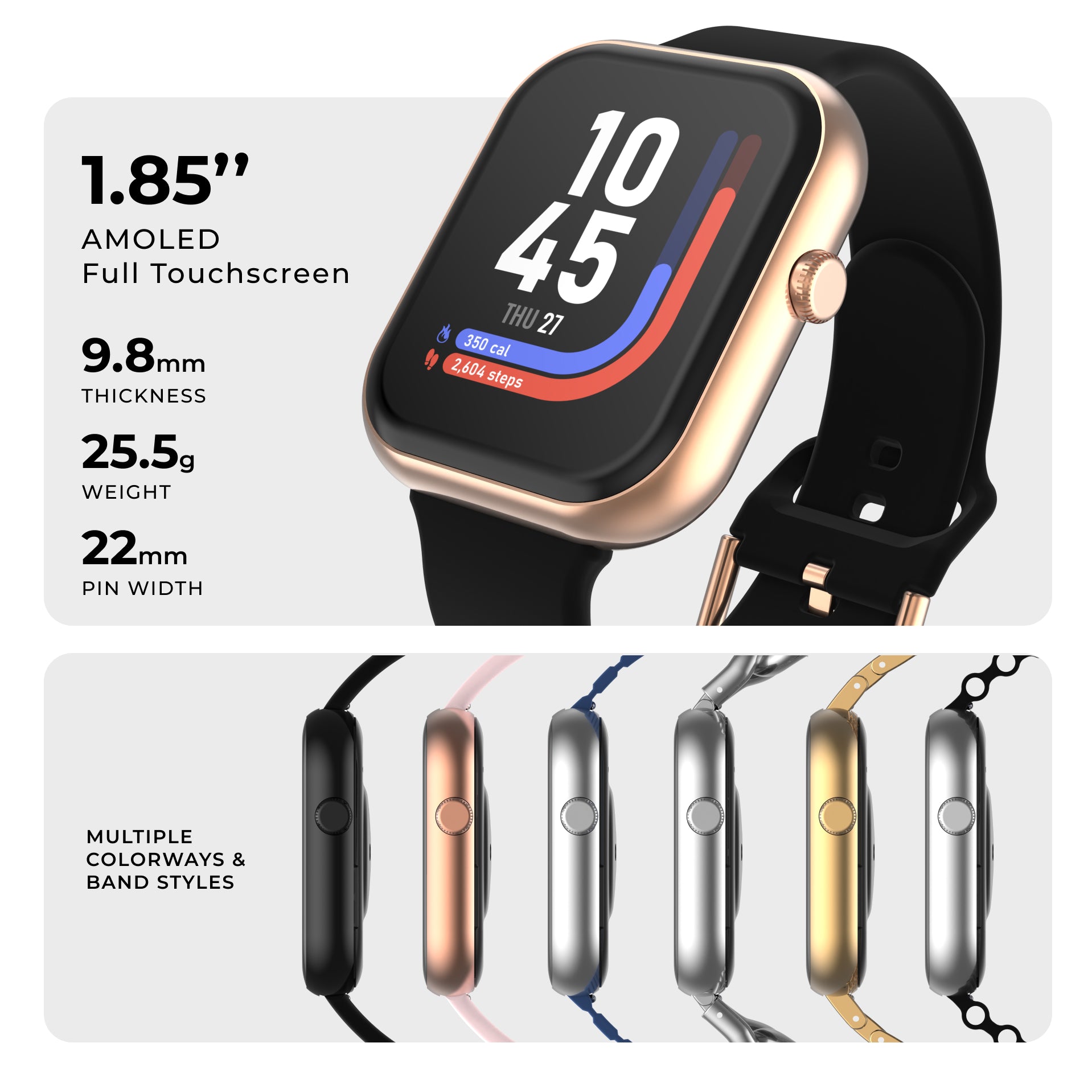 Rose Gold Black Silicone_!