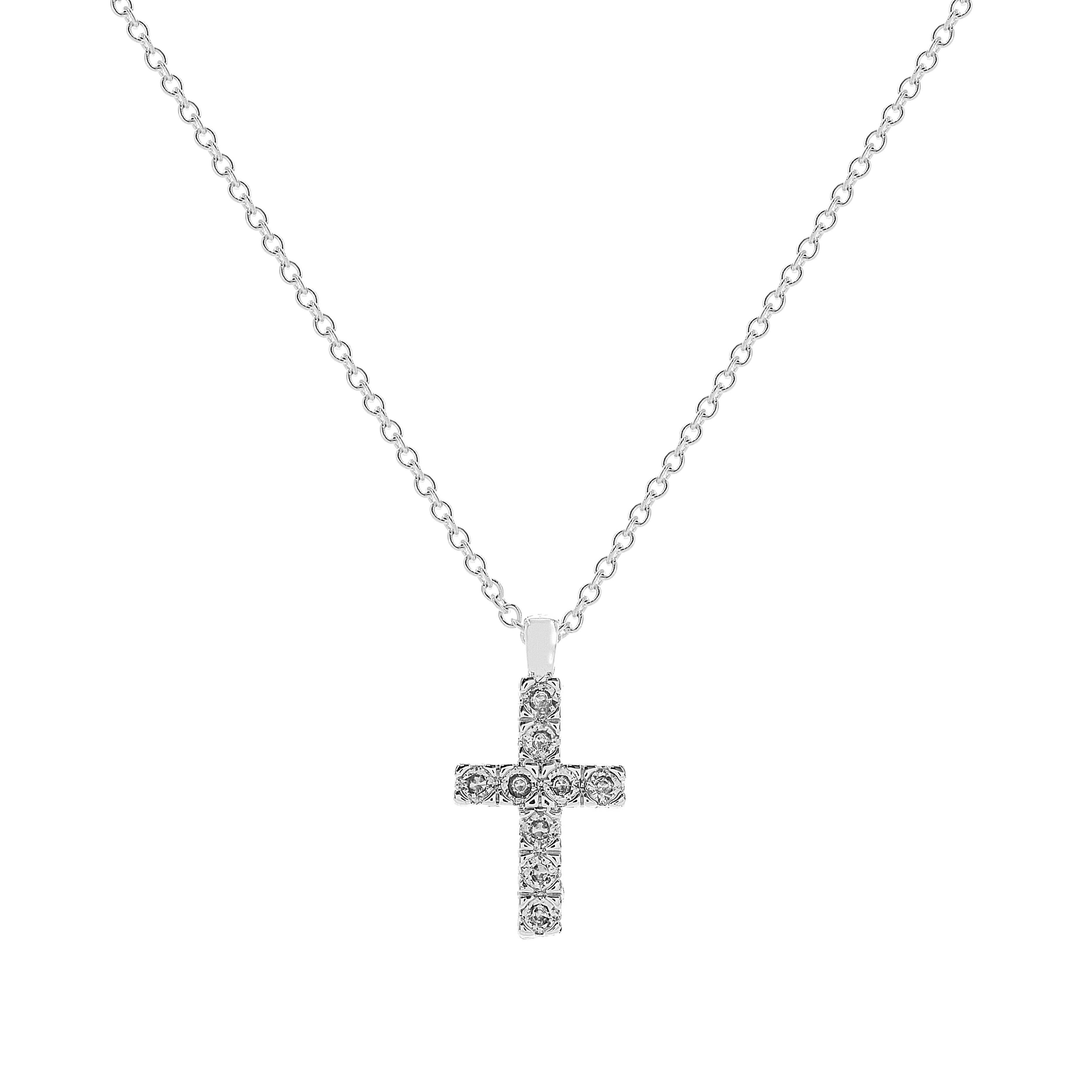 Danecraft Cubic Zirconia Cross Pendant Neckla ce & Earrings Set