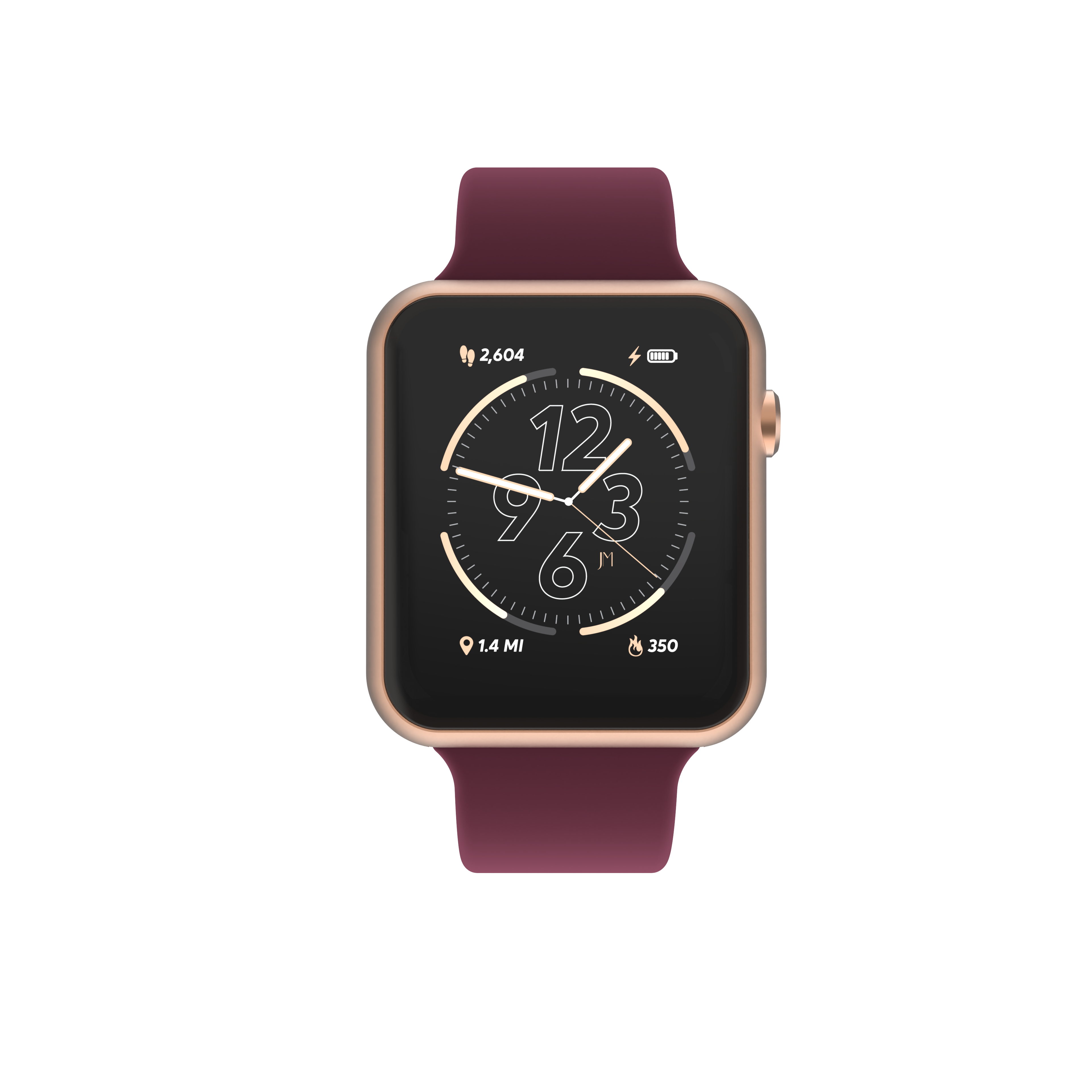 iTouch Air 4 | Jillian Michaels Edition Smartwatch in Rose Gold with Merlot Strap