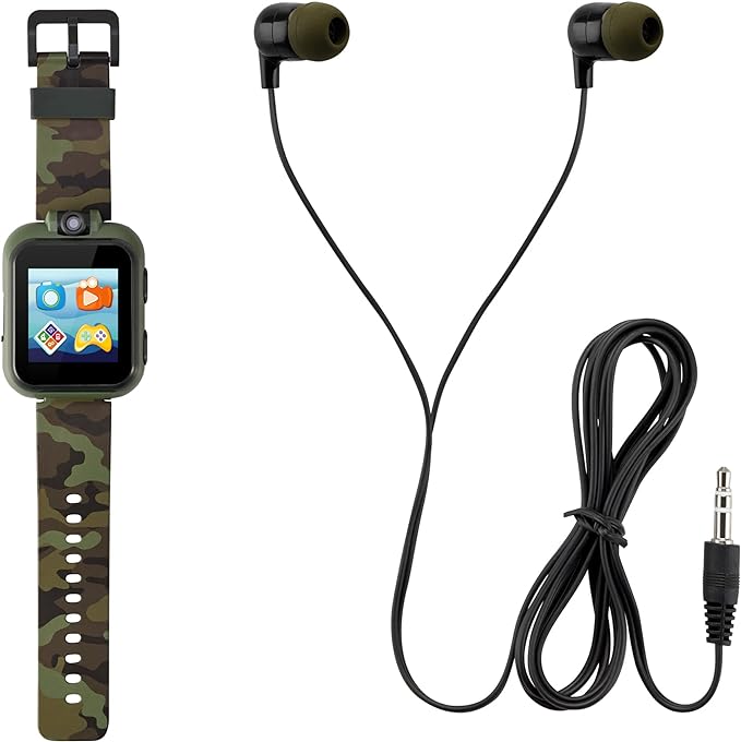 PlayZoom 2 Kids Smartwatch & Earbuds Set: Olive Camouflage Print