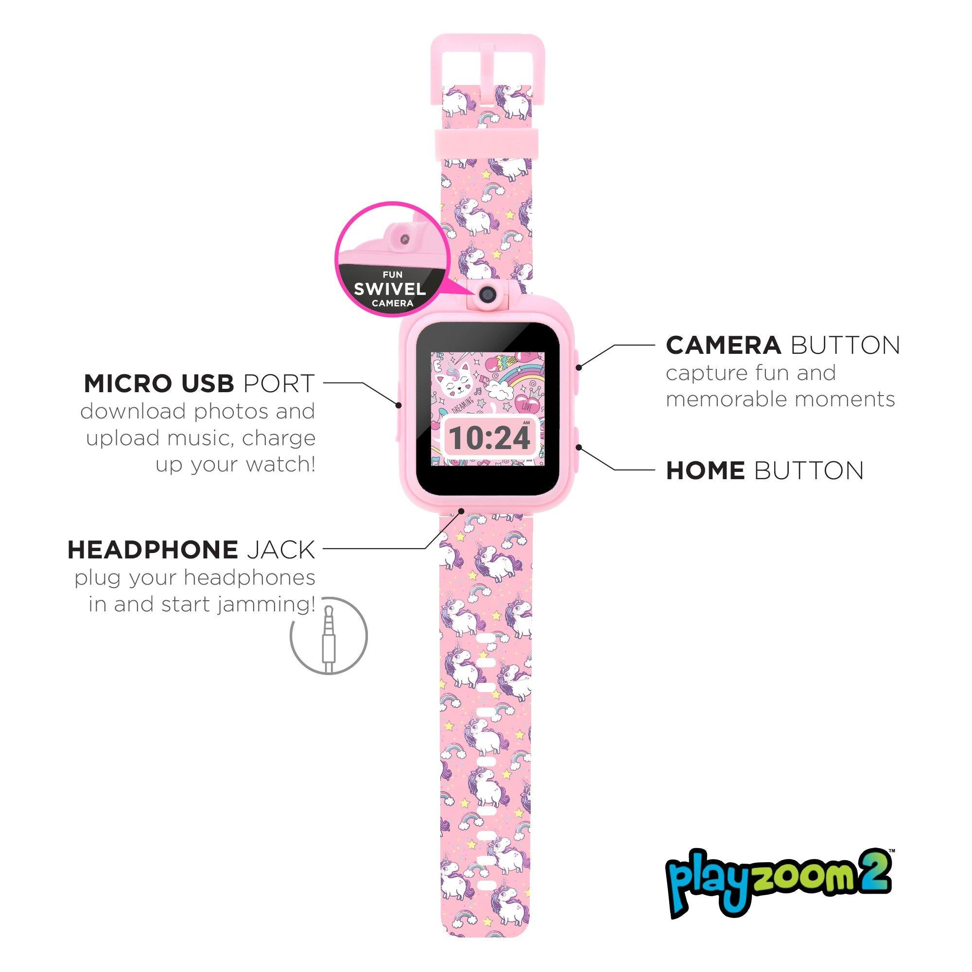 PlayZoom 2 Kids Smartwatch: Pink Unicorn Print affordable smart watch