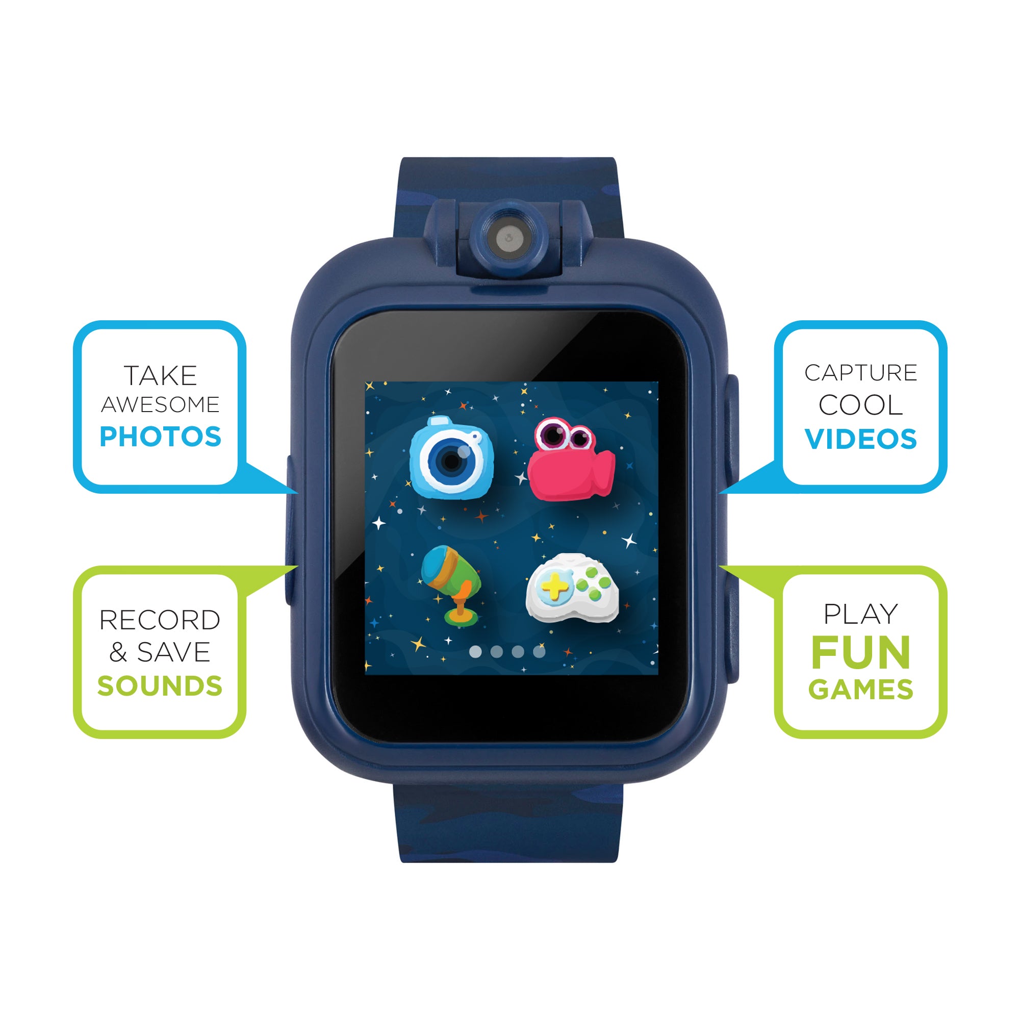 PlayZoom Smartwatch for Kids: Blue Camo affordable smart watch