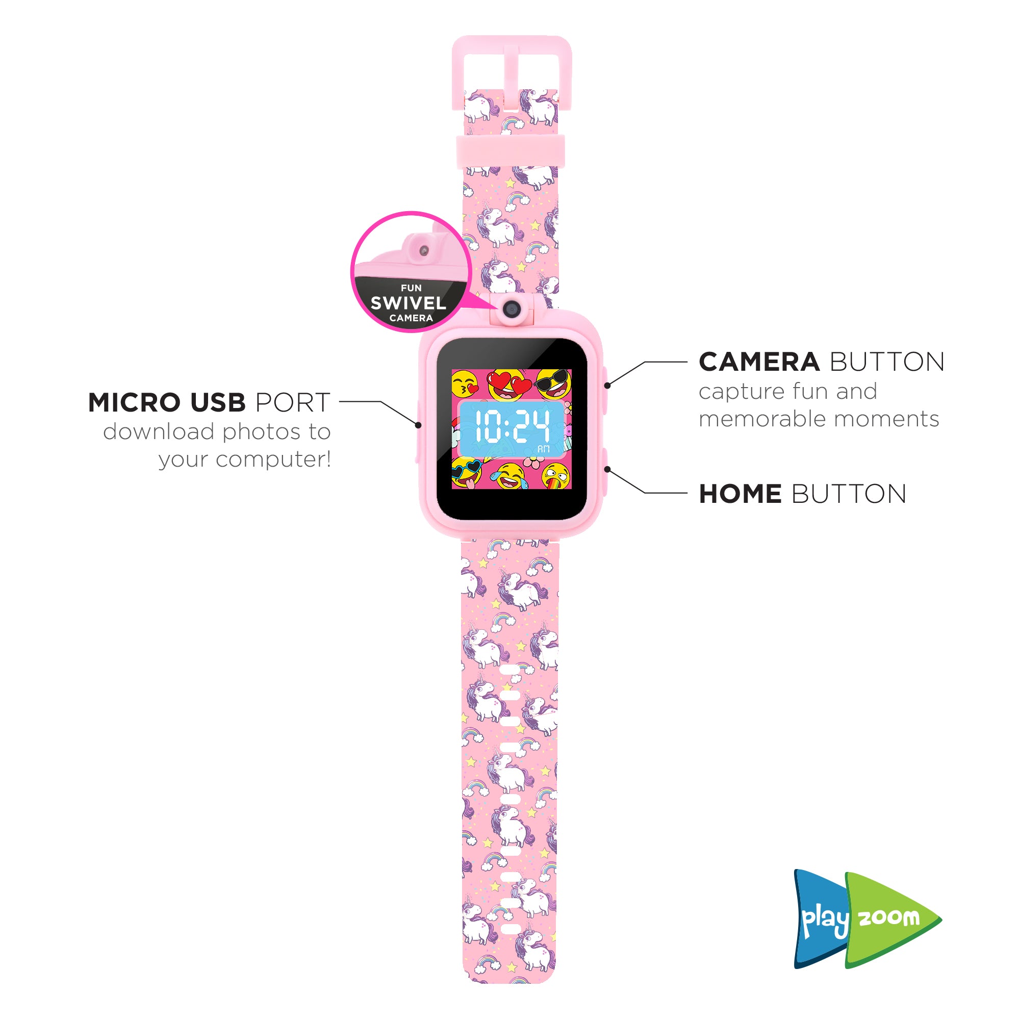 PlayZoom Smartwatch for Kids: Blush Unicorn affordable smart watch