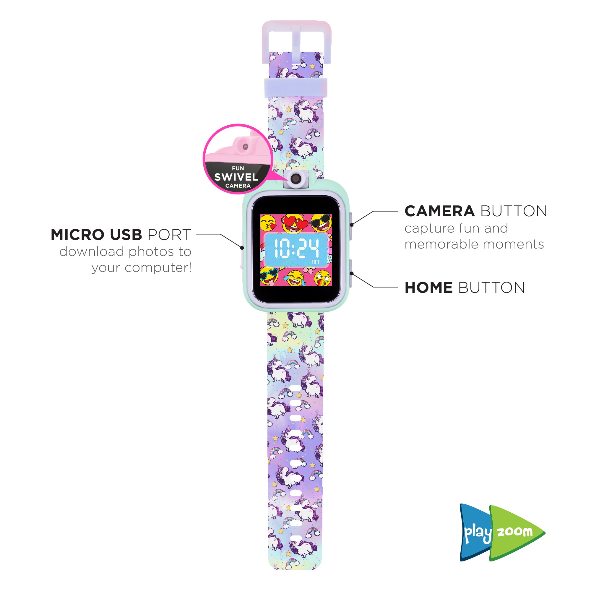 PlayZoom Smartwatch for Kids: Tie Dye Unicorn affordable smart watch