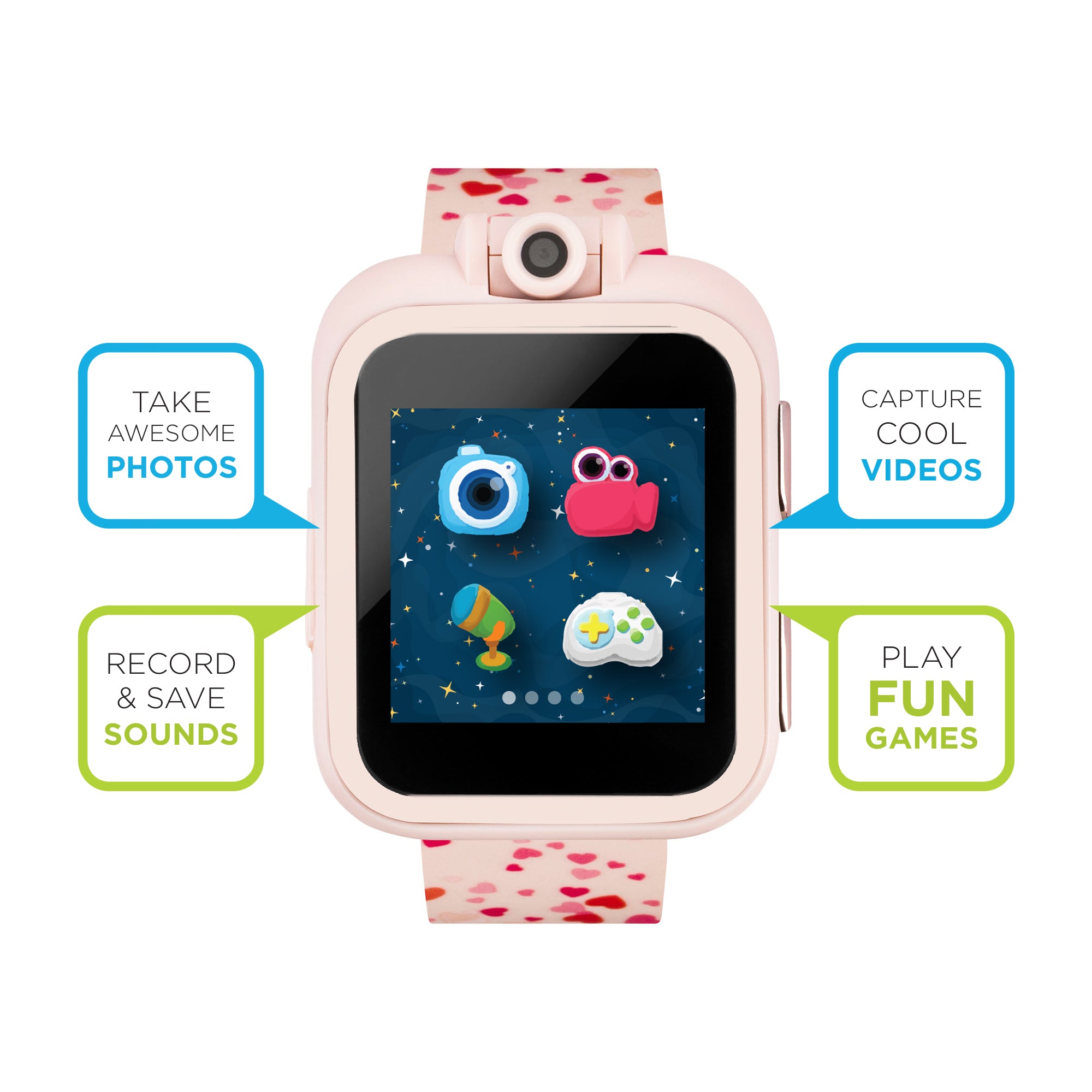 PlayZoom Smartwatch for Kids: Blush Heart affordable smart watch