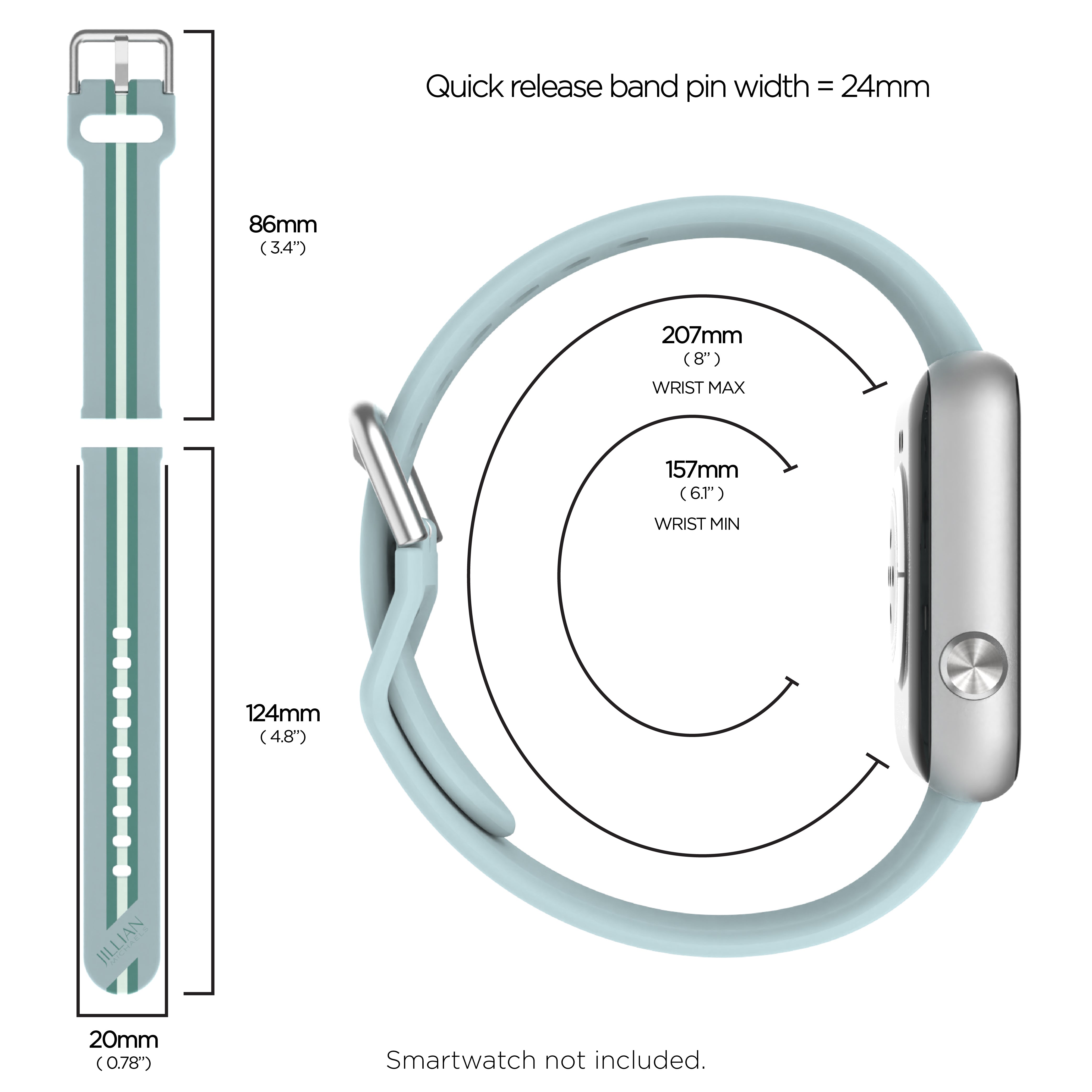 iTouch Air 4 | Jillian Michaels Edition Extra Band: Mint/Silver Silicone